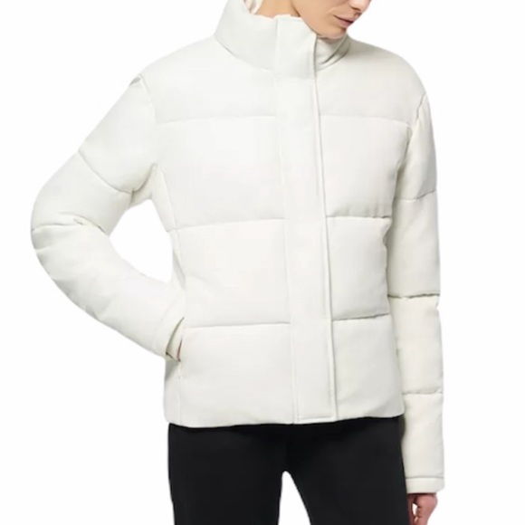 Andrew Marc Sport Faux Leather Puffer Jacket - Picture 2 of 8